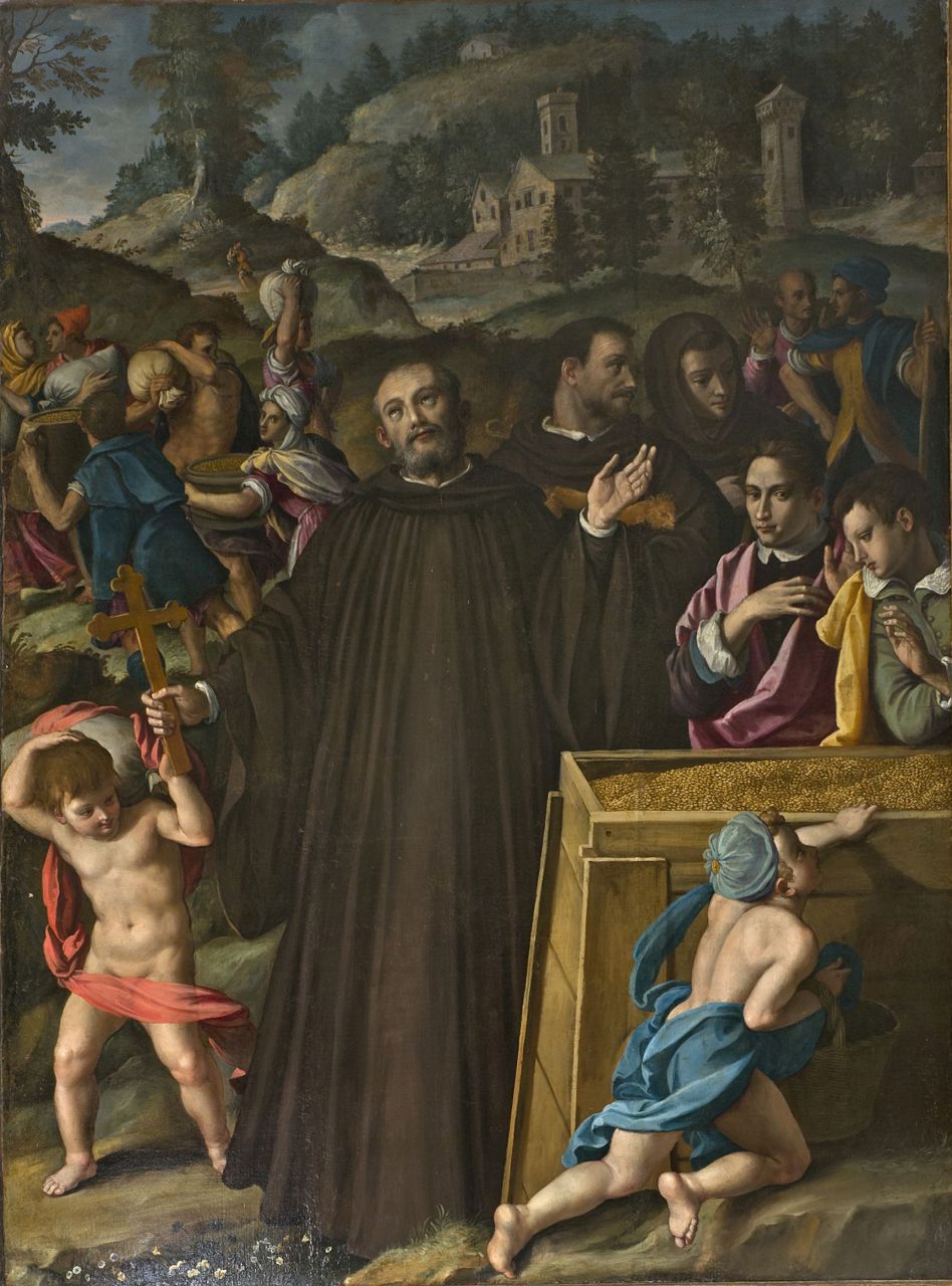 Miracolo del grano di San Giovanni Gualberto (dipinto) di Allori Alessandro (ini